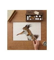 Sevimli Sincap Tasarımı 240 parça Ahşap Puzzle Ahşap Kutuda MP03346
