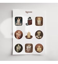 Vintage Çakmak ve Mum Temalı Sticker Seti (1 adet A6)  Ajanda, Defter, Planlayıcı Çıkartma (Çok Renkli)