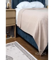 MORE HOME Dama Desenli Tek KİŞİLİK % 100 PAMUKLU   PİKE 175x240 Bej