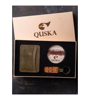 Kişiye Özel İsimli El Yapımı Hakiki Deri Yeşil Kartlık+Anahtarlık Hediyelik Set- Grain Minimal