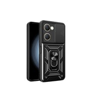 Vivo Y18 Kılıf Pars Lens Yüzüklü Silikon - Siyah