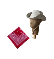 Yazlık Katlanabilir Safari Fötr Kovboy Şapkası Pamuk Bandana Kombinli