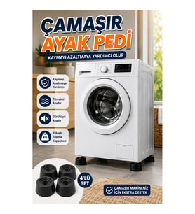 4’lü Kauçuk Çamaşır Makinesi Ayak Pedi – Kaymayı Azaltmaya Yardımcı