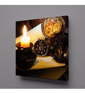 MUM IŞIĞINDAKİ YAZI KANVAS TABLO 50x50cm (Karışık)