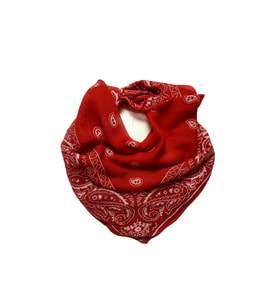 Kırmızı Paisley Desenli Kare Fular
