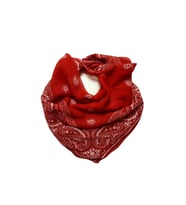 Kırmızı Paisley Desenli Kare Fular