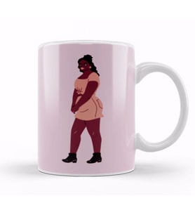 Beautiful Black Woman Kupa Bardak Porselen