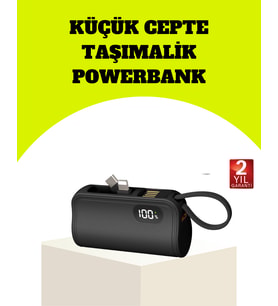 Dahili Type-C Konektörlü Mini 2000mAh Powerbank