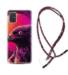 Samsung a71 A72 A73 A7 A9 2018 C7 C9 Kılıf Boyun Asklı Rasta Silikon Red Eagle 1752