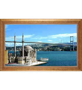 EV İŞYERİ OFİS İÇİN ALTIN ÇERÇEVELİ PASPARTULU TABLO VB665
