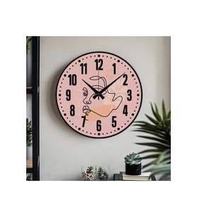 Dekoratif Türkçe Rakamlı UV Baskılı Duvar Saati (Sessiz) Akar Mekanizma 40CM Metal Akrep Yelkovan