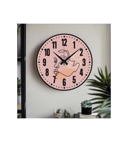 Dekoratif Türkçe Rakamlı UV Baskılı Duvar Saati (Sessiz) Akar Mekanizma 40CM Metal Akrep Yelkovan