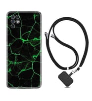 INFINIX Note 11 Pro Note 10 Hot 9 Play Kılıf Boyun Askılı Silikon Yeşil Şerit Mermer 1320