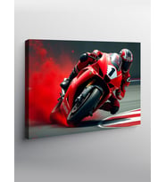 Kanvas Tablo Kırmızı Yarış Motosikleti