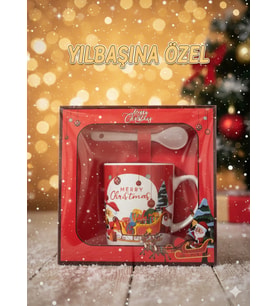 Yılbaşına Özel Hediyelik Kaşıklı Set Kupa Bardak