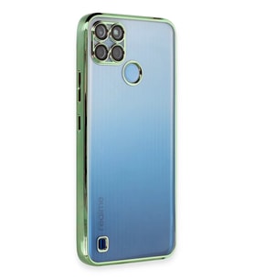 Newface Realme C25Y Kılıf Razer Lensli Silikon - Yeşil