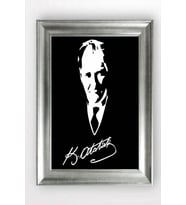 Gümüş Çerçeveli Atatürk Tablo cv818