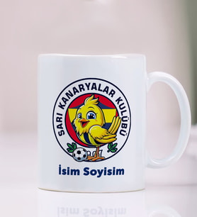 Kişiye Özel İsimli Sarı Kanaryalar taraftarları Tasarım Taraftar Kupası, Hediye Kupa Bardak