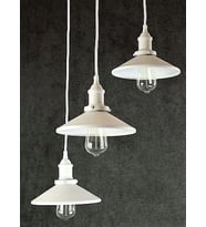 RİOLİGHT VİNTAGE1,RETRO,RUSTİK BEYAZ 3XE27 DUYLU METAL SARKIT AVİZE TABAN ÇAPI:30CM