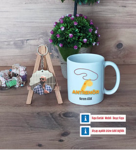 Antrenör Kupa Bardak Beyaz ve Fotoğraflı Ahşap Anahtarlık Hediye (Model 1)
