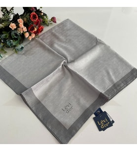 Levidor Premium Monogram Eşarp Açık Gri GX0204