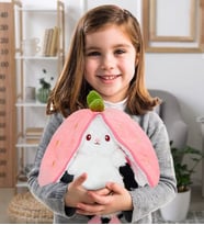 Pababo 18 cm çilek tavşan (Pembe)