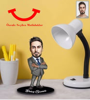 Kişiye Özel Öğretmen Karikatürlü 3mm Şeffaf Pleksi Akrilik Biblo Bay-6