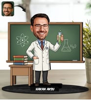 BK Gift Kişiye Özel Erkek Öğretmen Tasarımlı Karikatür Biblo -21, Öğretmene Hediye, Öğretmenler Günü Hediyesi
