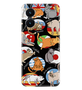 Vivo Y22S Kılıf Silikon Desen Özel Seri Miyavlamalar 1793