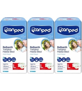 Canped Hasta Bezi Yetişkin Bel Bantlı Polietilen L-Large Büyük Boy 21 Adet (3PK*7)