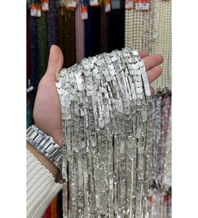 Hematit Taşı Çavuş Kesim Gümüş 6x6mm Doğal Taş Dizi