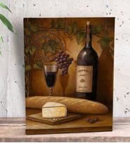 BK Gift Şarap Tasarımlı Dekoratif Mini Kanvas Tablo 15x20cm-6