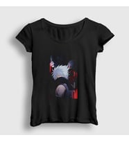 Presmono Kadın Siyah Kakashi V2 Anime Naruto T-Shirt 133603tt