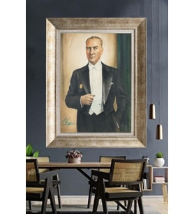 Gümüş Çerçeveli Atatürk Tablo za419