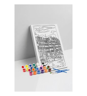 Kanal Manzaralı Mandala Tuval Boyama Seti 40x50 cm