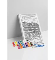 Kanal Manzaralı Mandala Tuval Boyama Seti 40x50 cm