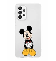 Samsung Galaxy A23  Kapak Mickey Mouse Tasarımlı Şeffaf Silikon Kılıf