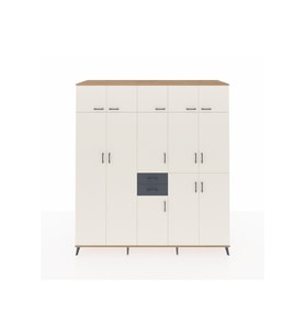 Kronos Dolap 10 Raflı 2 Çekmeceli 3 Askılı 220x59x243 Çam-Aytaşı/Antrasit