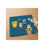 Mutlu Canavarlar Tasarımlı 24 Parça Ahşap Çocuk Puzzle