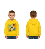 Unisex  Baskılı brawl stars Çocuk Swaetshirt Kapüşonlu 3 İplik Şardonlu (Sarı)