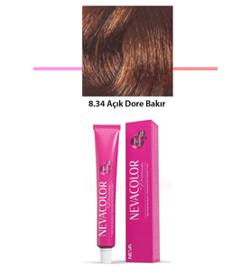 Premium 8.34 Açık Dore Bakır - Kalıcı Krem Saç Boyası 50 g Tüp