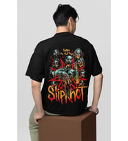 Slipknot Prepare For Hell Tour Yazılı Unisex Oversize Rock Metal Müzik Grubu Tişört