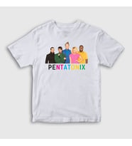 Presmono Unisex Çocuk Beyaz Band Pentatonix T-Shirt 74758tt