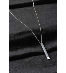 Çubuk Kolye Bar Erkek Zincir Model 925 Ayar Gümüş Kolye (Silver)