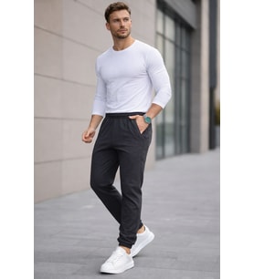 Erkek  Yazlık Paraşüt Jogger Eşofman Altı – Rahat Kesim 82166 Antrasit