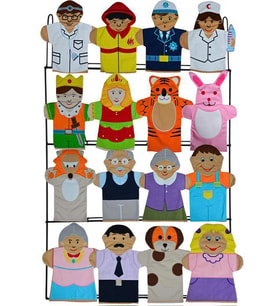 Temel Metal Kukla Askılığı ve 16 Adet El Kuklası Set (Çok Renkli)