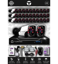 TURKNO 32 Kameralı Pania 32 Dış Kamera Set 100 GB HDD Full HD Gece Görüşlü Güvenlik Kamerası Sistemi