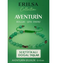 Sertifikalı Doğal Terahertz Aventurin Taşı Bileklik 6x6 mm - Bolluk ve Şifa Taşı (Çok Renkli)