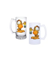 Ghostbastır Design Garfield Kulplu Bira Bardağı Buzlu veya Şeffaf Seçenekli 078