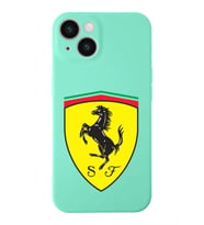 Apple iPhone 14  Lansman Kılıf Ferrari  Tasarımlı Altı Kapalı İçi Kadife Kaplı  Kapak (Şeffaf)